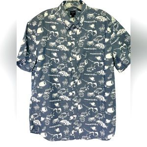 J Crew‎ Fish Pattern Mens Sz XL Button Down Shirt (i27) NW/OTs